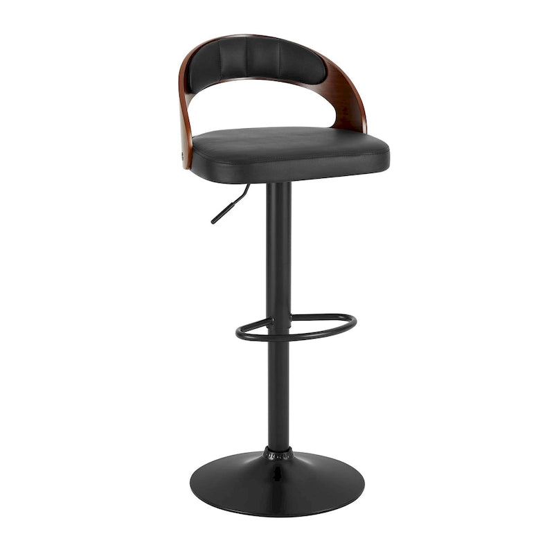 Moderne höhenverstellbare Barhocker mit Drehfunktion, Fußstütze und PU-Ledersitz (2er-Set)