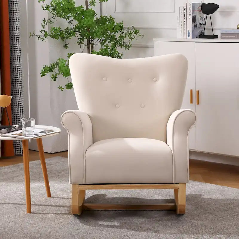 High Back Velvet Rocking Accent Chair
