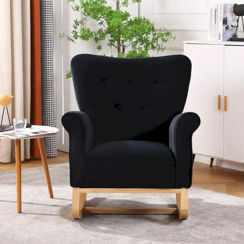 High Back Velvet Rocking Accent Chair