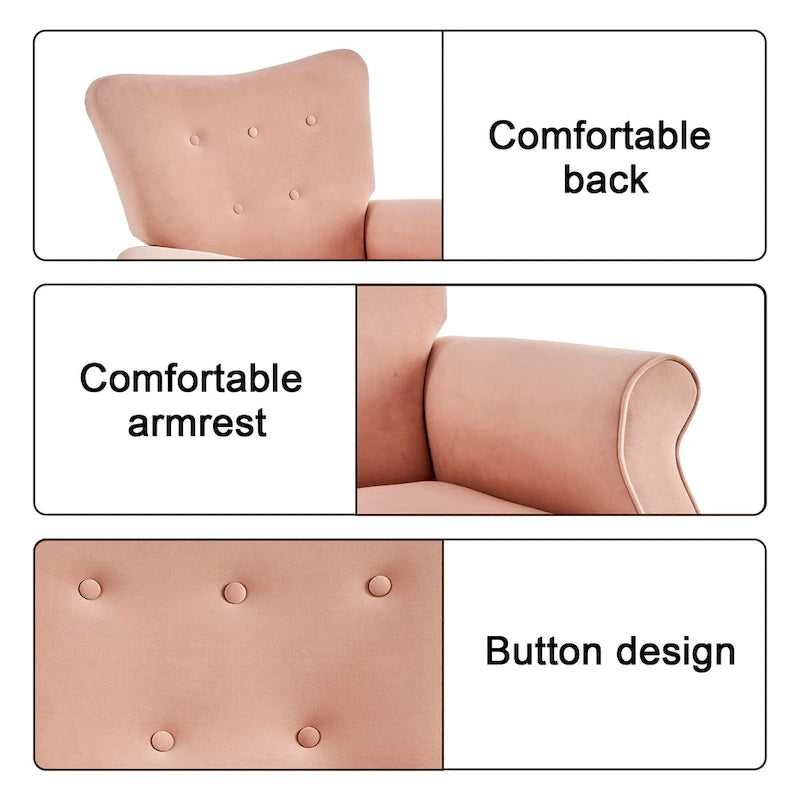 High Back Velvet Rocking Accent Chair
