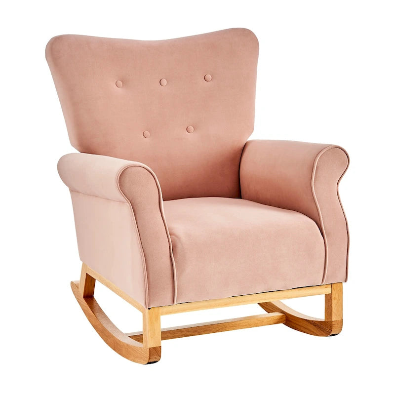 High Back Velvet Rocking Accent Chair
