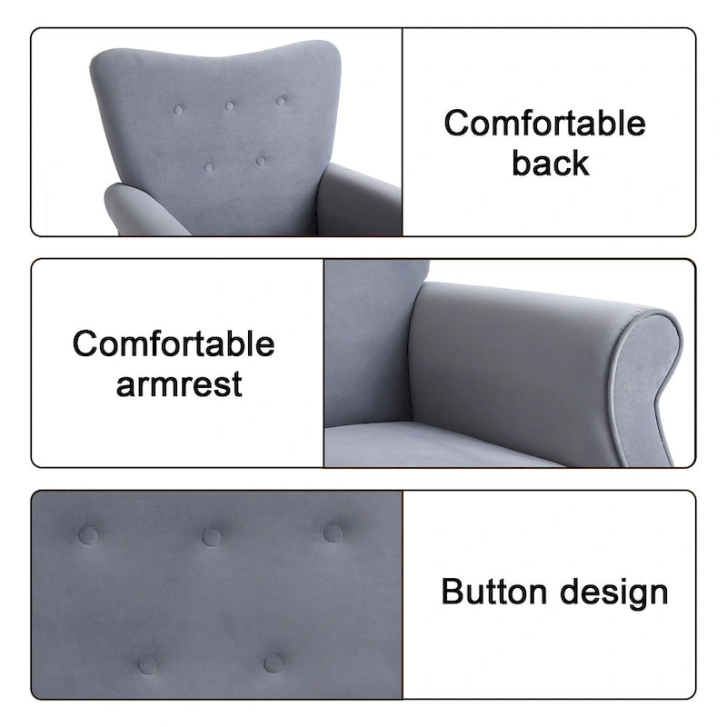 High Back Velvet Rocking Accent Chair