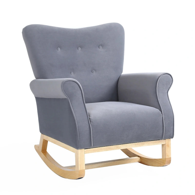 High Back Velvet Rocking Accent Chair