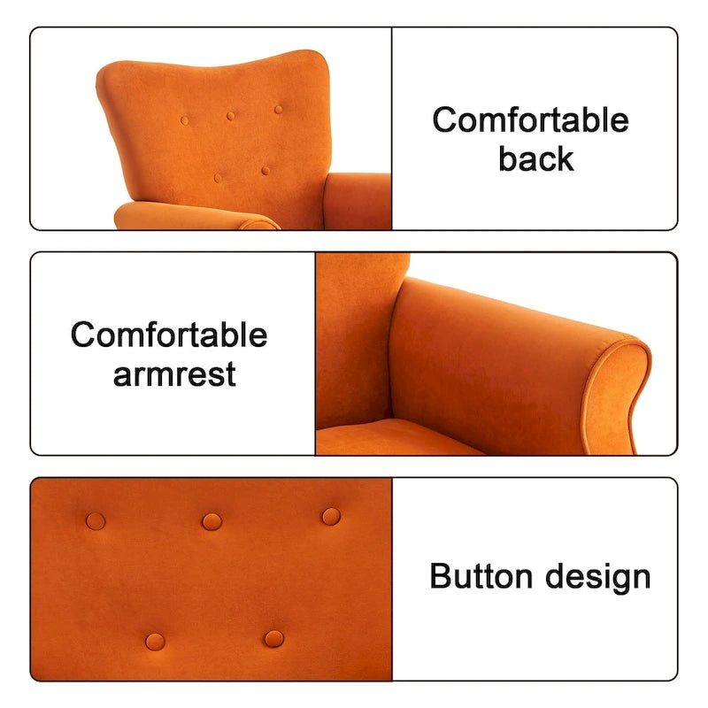 High Back Velvet Rocking Accent Chair