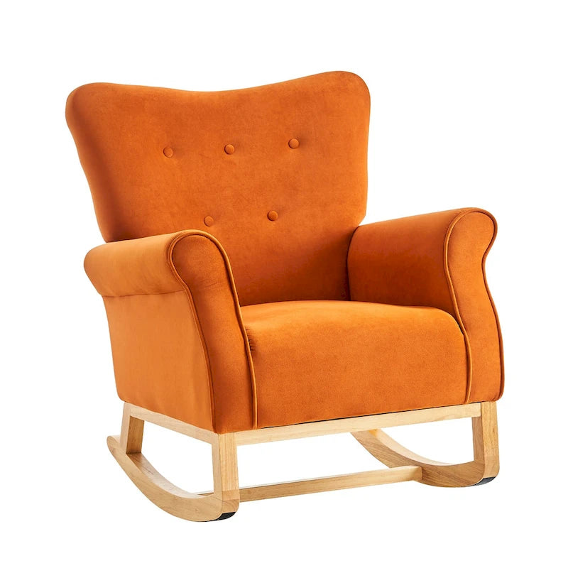 High Back Velvet Rocking Accent Chair