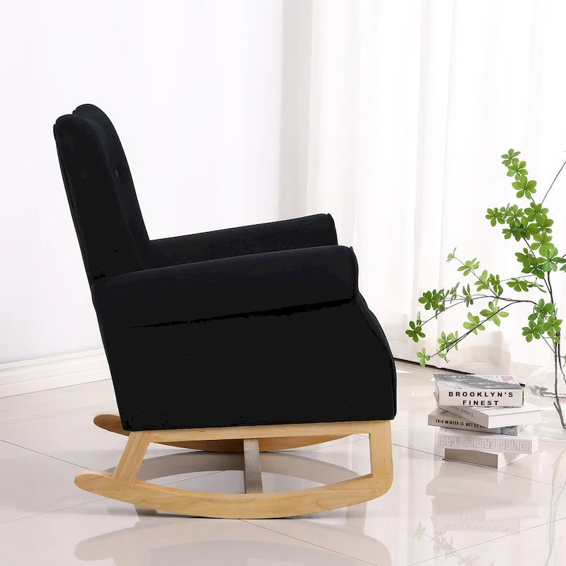High Back Velvet Rocking Accent Chair