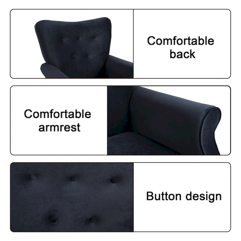 High Back Velvet Rocking Accent Chair