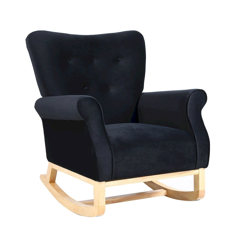 High Back Velvet Rocking Accent Chair