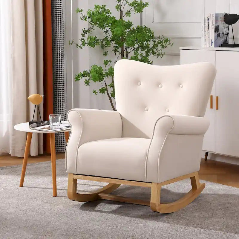 High Back Velvet Rocking Accent Chair