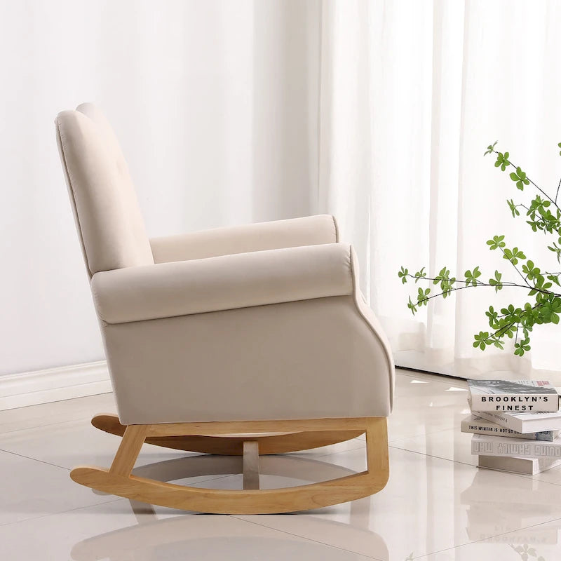 High Back Velvet Rocking Accent Chair