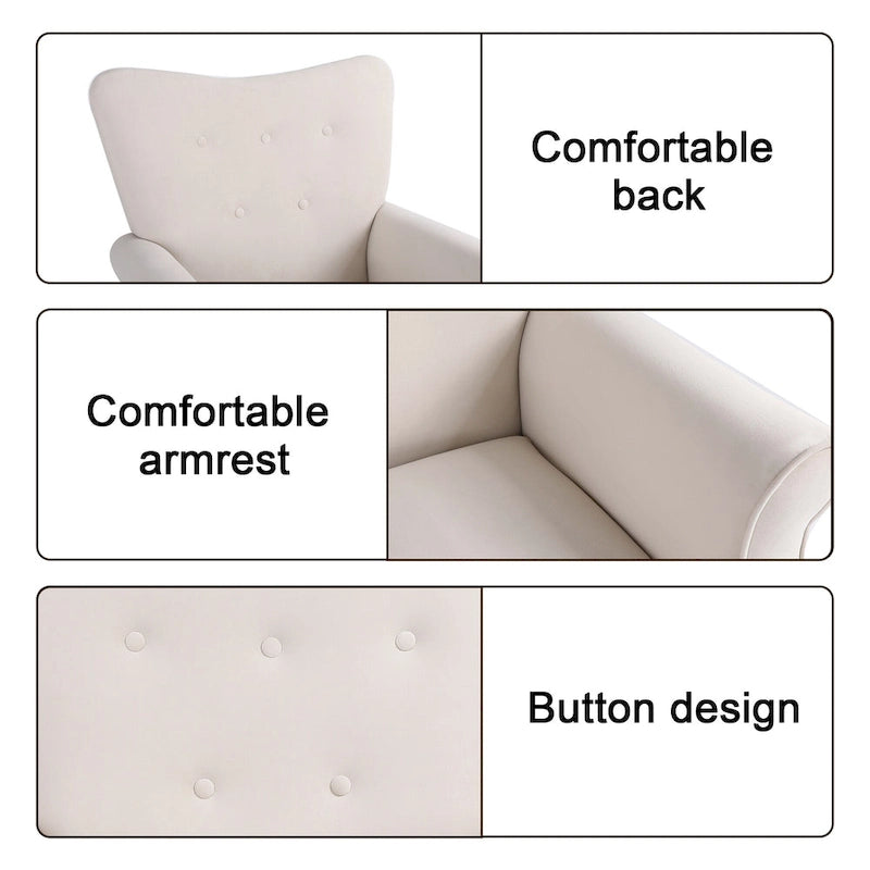 High Back Velvet Rocking Accent Chair