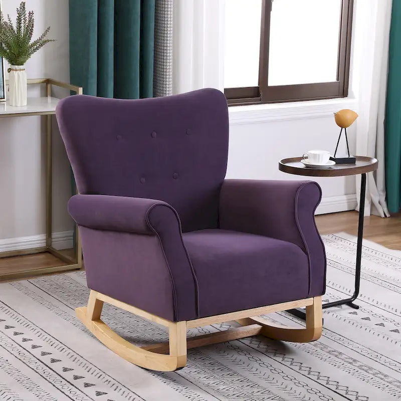 High Back Velvet Rocking Accent Chair