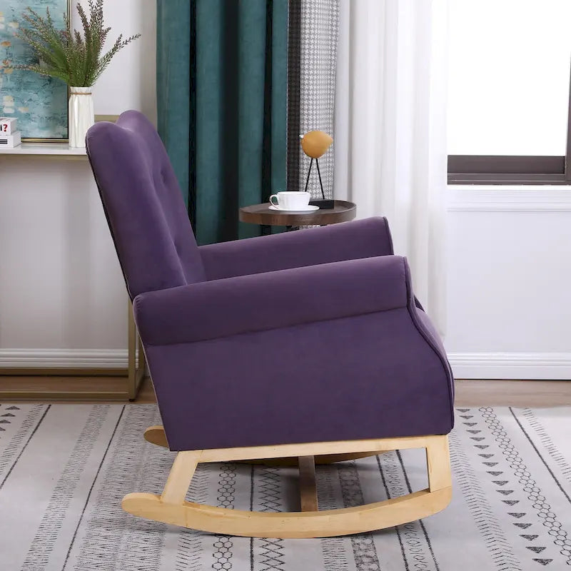 High Back Velvet Rocking Accent Chair