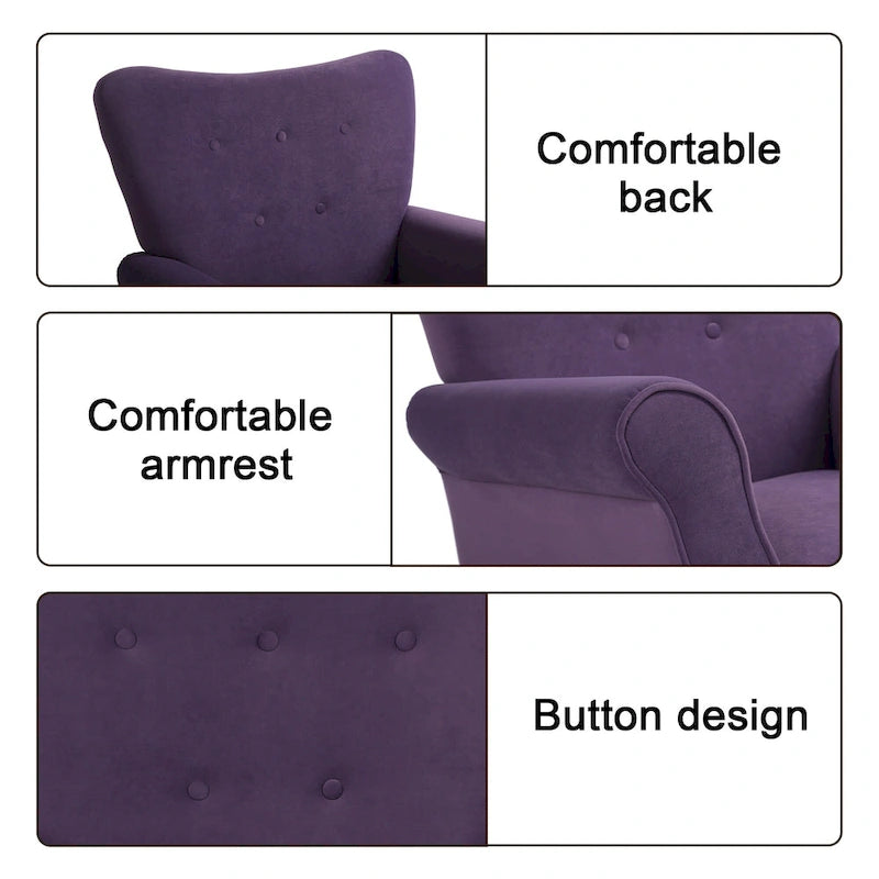 High Back Velvet Rocking Accent Chair