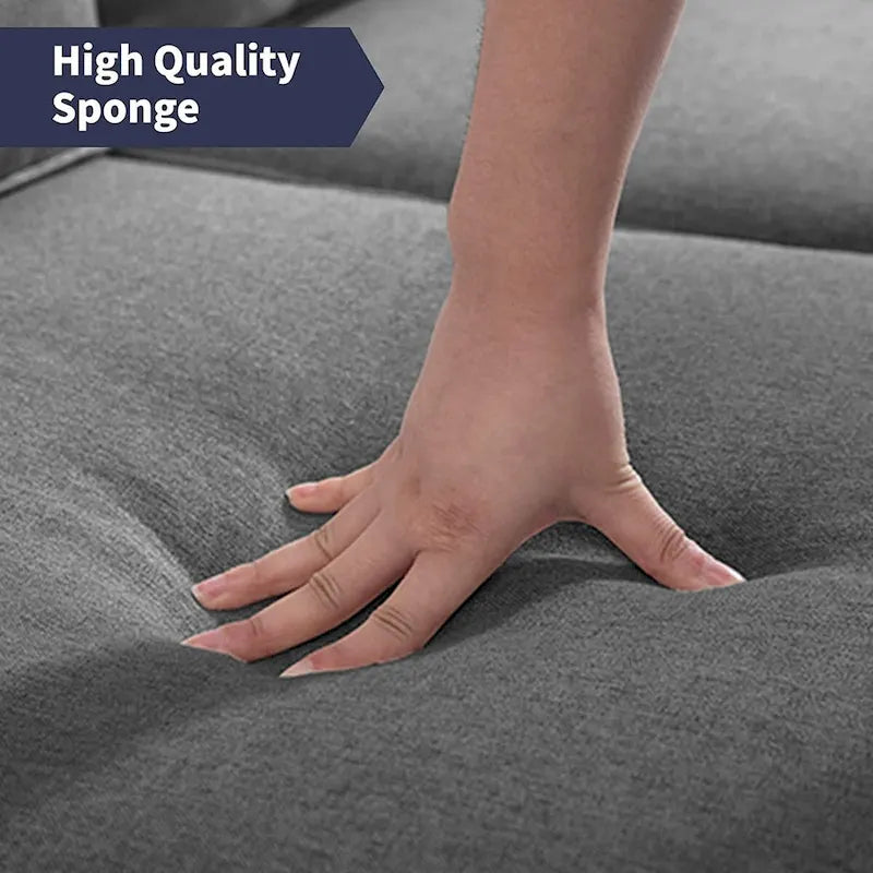 Modern Fabric Loveseat Sofa with Armrest Pockets