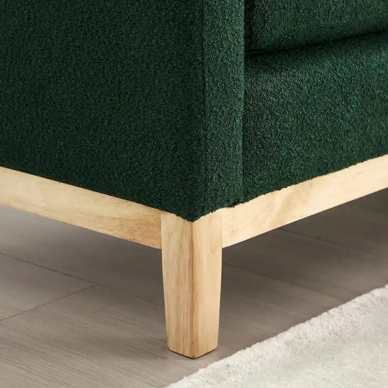 53.5-inch Upholstered Ottoman Bench with Bolster Pillows and Wood Legs