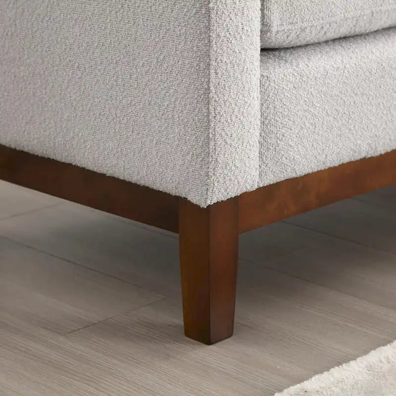 53.5-inch Upholstered Ottoman Bench with Bolster Pillows and Wood Legs