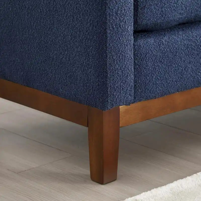 53.5-inch Upholstered Ottoman Bench with Bolster Pillows and Wood Legs