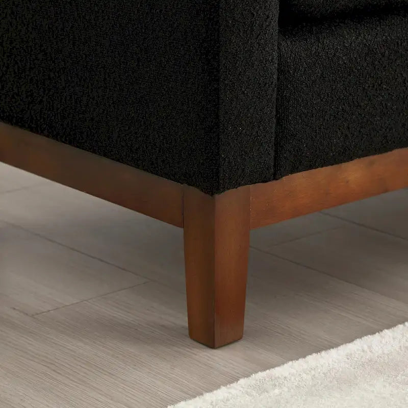 53.5-inch Upholstered Ottoman Bench with Bolster Pillows and Wood Legs