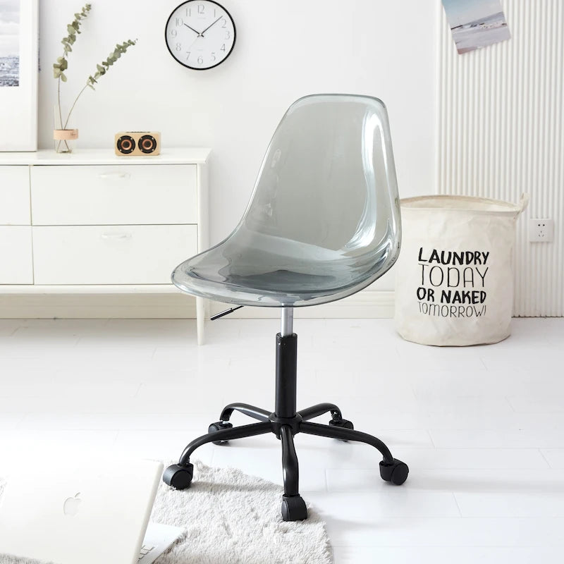 Armless Acrylic Rolling Adjustable Office Chair