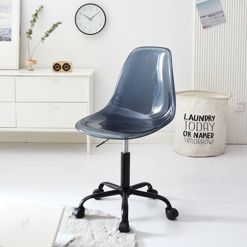 Armless Acrylic Rolling Adjustable Office Chair