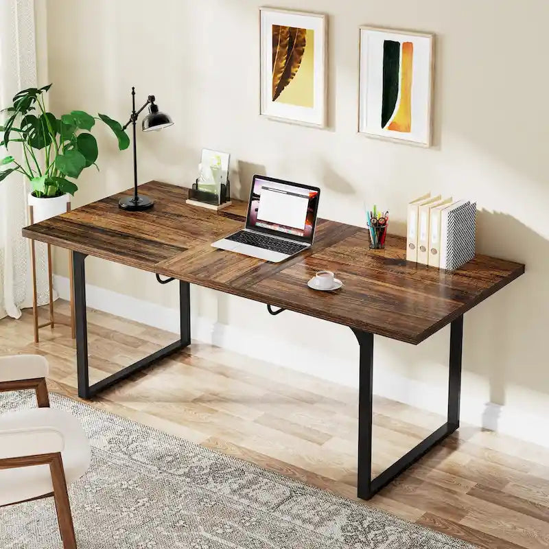 Extendable Computer Desk 63–78.8 Inch with Metal Legs